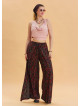 Ethnic Trousers with Elastic Waist and Tie Detail 4470